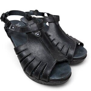 Dansko Randa Black Strappy Heeled Sandals Women's Block Heel Open Toe 10.5 to 11